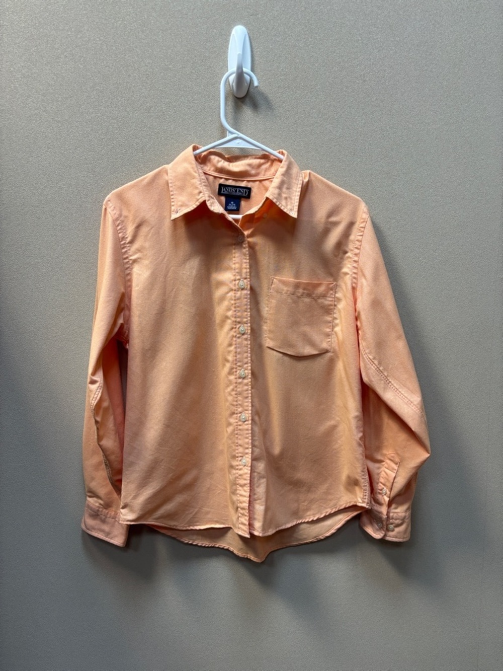 Lands' End Petite Button-Down Shirt in Peach